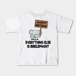 Funny Cute Elephant Birhday Bday Gift Present Child Kids Kids T-Shirt